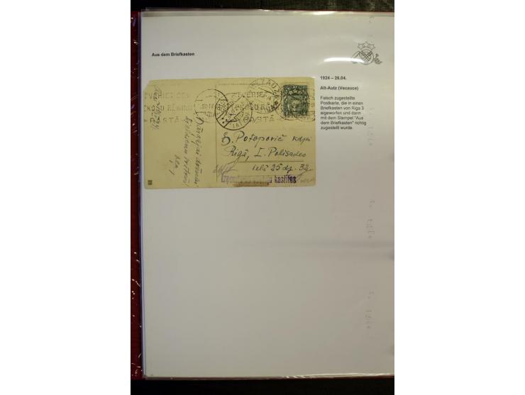 POSTNEBENSTEMPEL: 1924/39, hochinteressante Sammlung von über 50 Briefen und Karten, dabei Retourpost, Nachforschungen, Hinwe