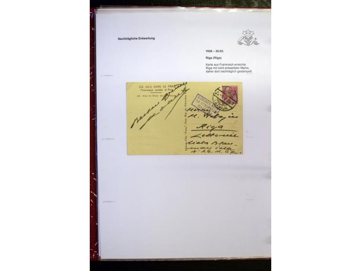 POSTNEBENSTEMPEL: 1924/39, hochinteressante Sammlung von über 50 Briefen und Karten, dabei Retourpost, Nachforschungen, Hinwe