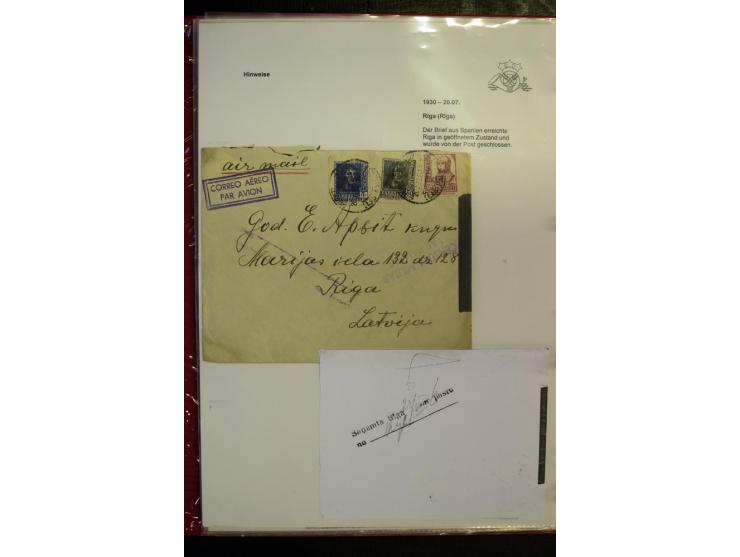 POSTNEBENSTEMPEL: 1924/39, hochinteressante Sammlung von über 50 Briefen und Karten, dabei Retourpost, Nachforschungen, Hinwe