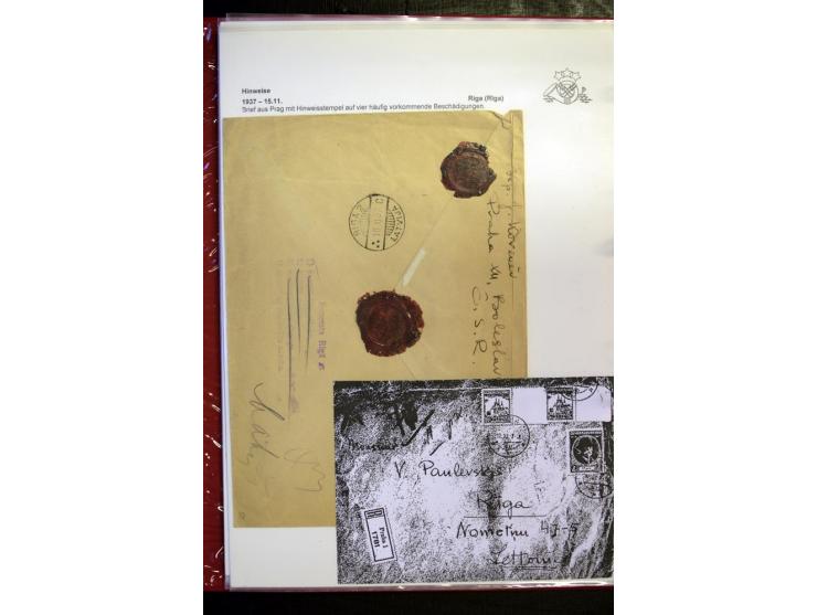 POSTNEBENSTEMPEL: 1924/39, hochinteressante Sammlung von über 50 Briefen und Karten, dabei Retourpost, Nachforschungen, Hinwe