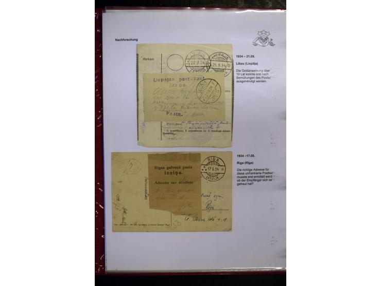 POSTNEBENSTEMPEL: 1924/39, hochinteressante Sammlung von über 50 Briefen und Karten, dabei Retourpost, Nachforschungen, Hinwe