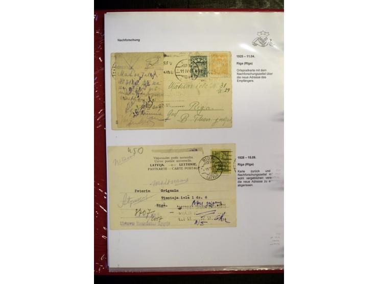 POSTNEBENSTEMPEL: 1924/39, hochinteressante Sammlung von über 50 Briefen und Karten, dabei Retourpost, Nachforschungen, Hinwe