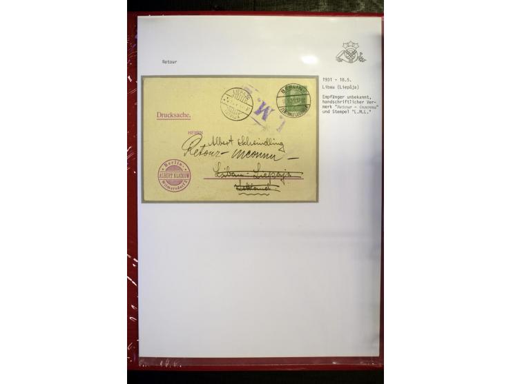 POSTNEBENSTEMPEL: 1924/39, hochinteressante Sammlung von über 50 Briefen und Karten, dabei Retourpost, Nachforschungen, Hinwe
