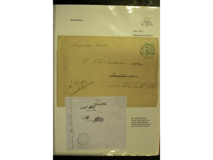 POSTNEBENSTEMPEL: 1924/39, hochinteressante Sammlung von über 50 Briefen und Karten, dabei Retourpost, Nachforschungen, Hinwe