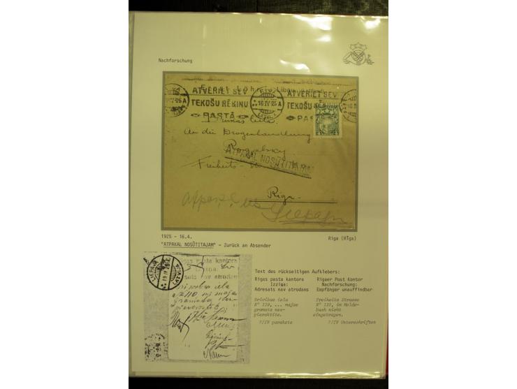 POSTNEBENSTEMPEL: 1924/39, hochinteressante Sammlung von über 50 Briefen und Karten, dabei Retourpost, Nachforschungen, Hinwe