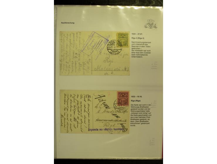 POSTNEBENSTEMPEL: 1924/39, hochinteressante Sammlung von über 50 Briefen und Karten, dabei Retourpost, Nachforschungen, Hinwe