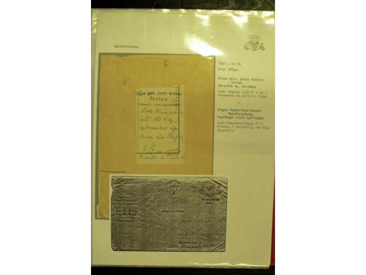 POSTNEBENSTEMPEL: 1924/39, hochinteressante Sammlung von über 50 Briefen und Karten, dabei Retourpost, Nachforschungen, Hinwe
