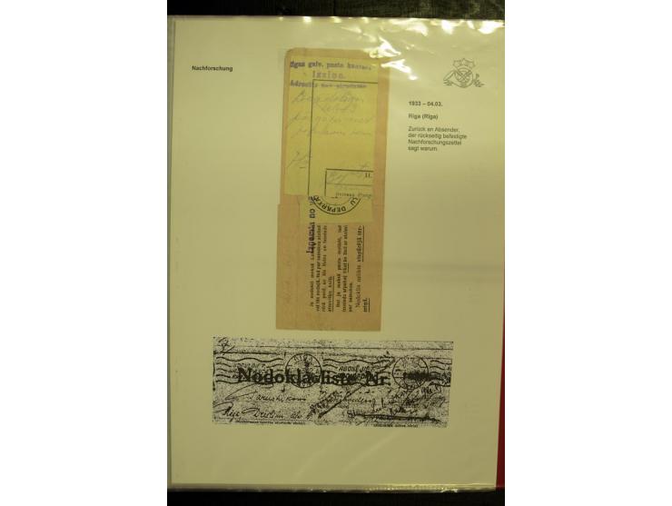 POSTNEBENSTEMPEL: 1924/39, hochinteressante Sammlung von über 50 Briefen und Karten, dabei Retourpost, Nachforschungen, Hinwe