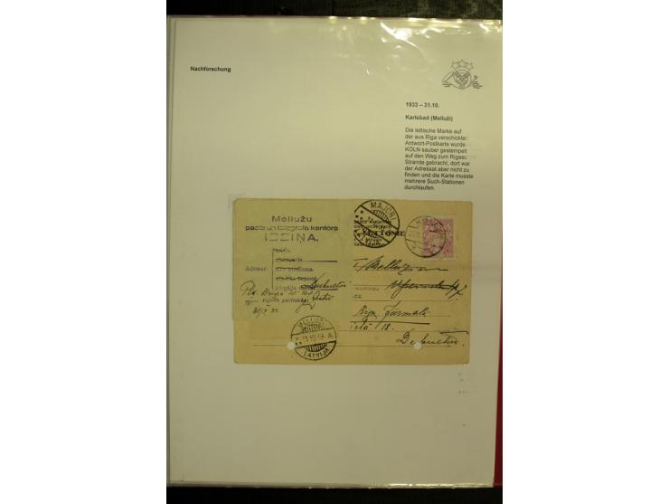 POSTNEBENSTEMPEL: 1924/39, hochinteressante Sammlung von über 50 Briefen und Karten, dabei Retourpost, Nachforschungen, Hinwe