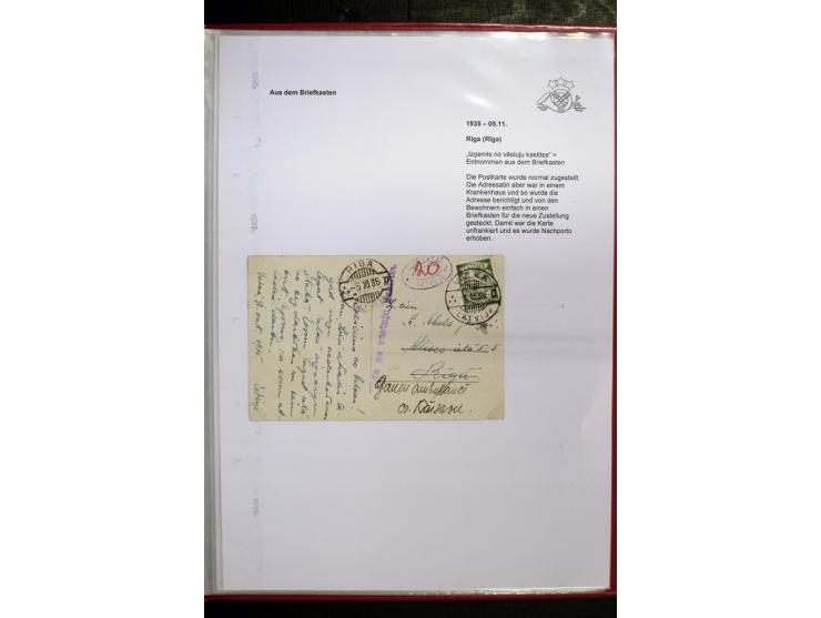 POSTNEBENSTEMPEL: 1924/39, hochinteressante Sammlung von über 50 Briefen und Karten, dabei Retourpost, Nachforschungen, Hinwe