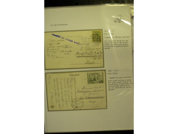 POSTNEBENSTEMPEL: 1924/39, hochinteressante Sammlung von über 50 Briefen und Karten, dabei Retourpost, Nachforschungen, Hinwe
