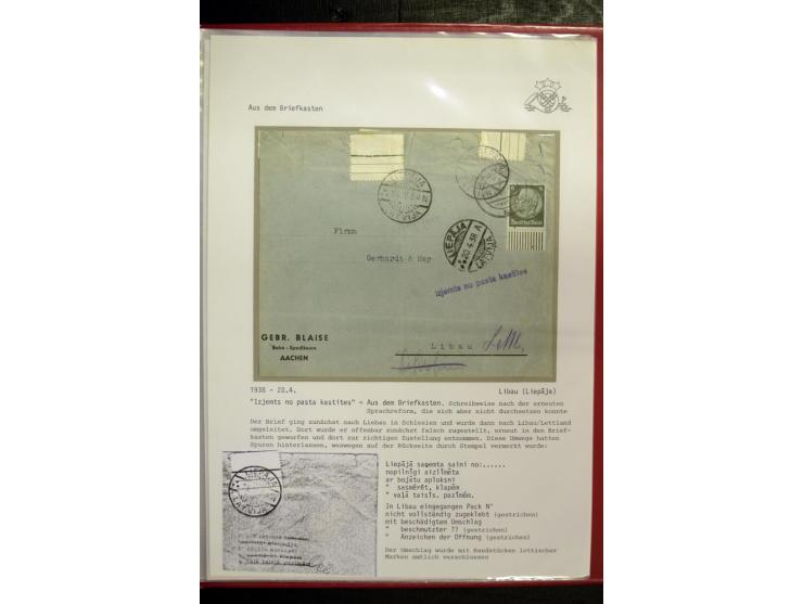POSTNEBENSTEMPEL: 1924/39, hochinteressante Sammlung von über 50 Briefen und Karten, dabei Retourpost, Nachforschungen, Hinwe