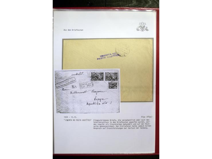 POSTNEBENSTEMPEL: 1924/39, hochinteressante Sammlung von über 50 Briefen und Karten, dabei Retourpost, Nachforschungen, Hinwe
