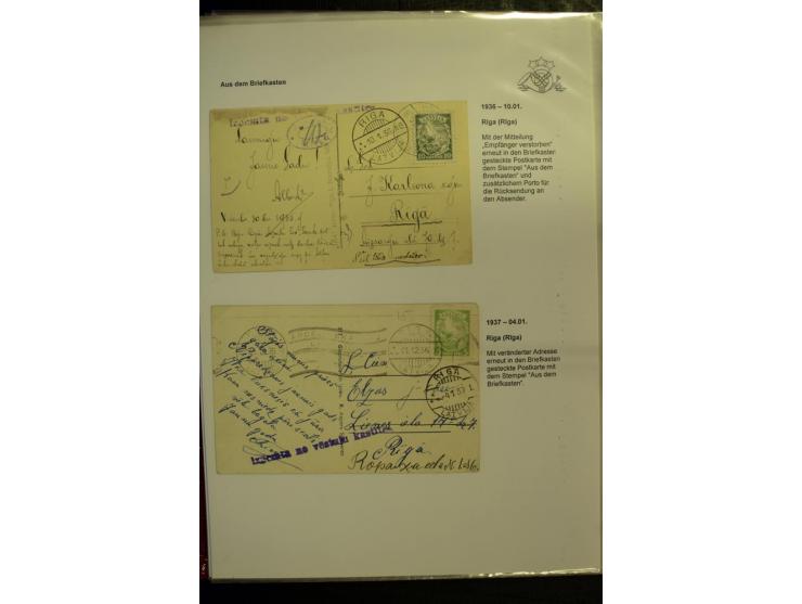 POSTNEBENSTEMPEL: 1924/39, hochinteressante Sammlung von über 50 Briefen und Karten, dabei Retourpost, Nachforschungen, Hinwe