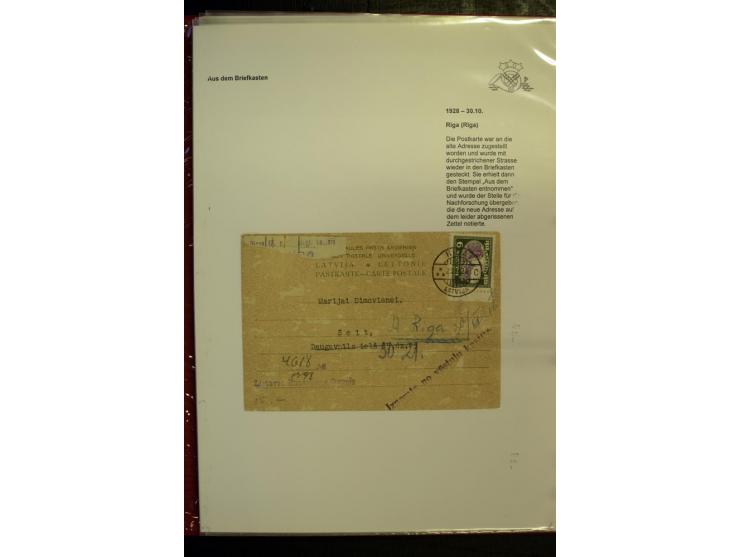 POSTNEBENSTEMPEL: 1924/39, hochinteressante Sammlung von über 50 Briefen und Karten, dabei Retourpost, Nachforschungen, Hinwe