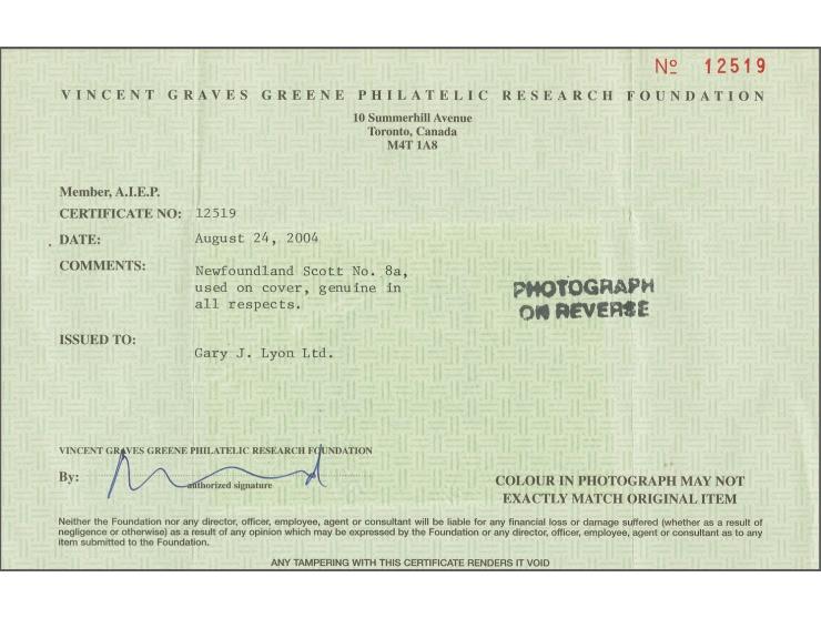 1857: 8 d. scarlet-vermilion, a vertically bisected example (right half) with huge margins, used to pay the 4 d. rate, tied t