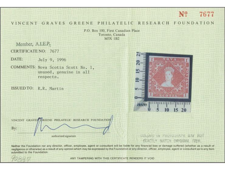 1851/60, 1 d. red-brown, nice deep colour and good to wide margins all around, unused without gum, very fine, certificate Gre