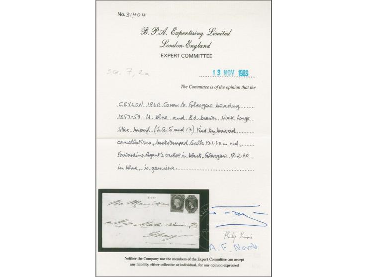 8 d. brown, outer frame line just touched at right, otherwise good to wide margins with part of adjoining stamp at bottom, to