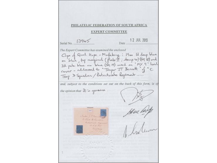 1900: Siege of Mafeking cover mailed to 'Trooper J. S. Bennett, C Troop, D Squadron, Protectorate Regiment, B.S.A. Fort, Mafe