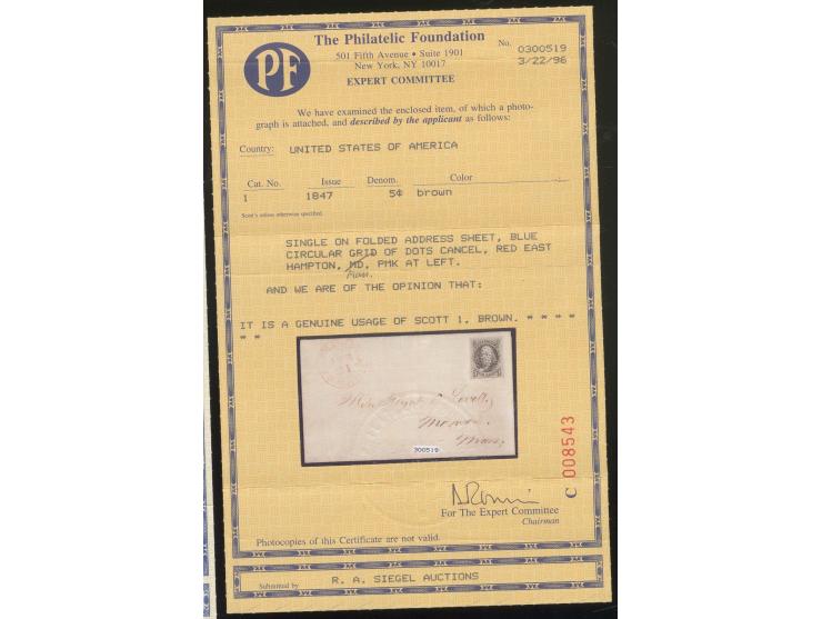 5c. brown, fresh colour and good to large margins all round, tied by blue grid of diamond shaped dots to folded lettersheet w