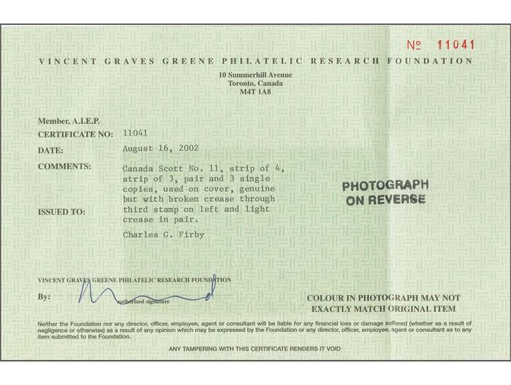 Â½ d. deep rose, strip of 4, strip of 3, pair and 3 singles, tied by square grid to entire letter (part-printed bank balance)
