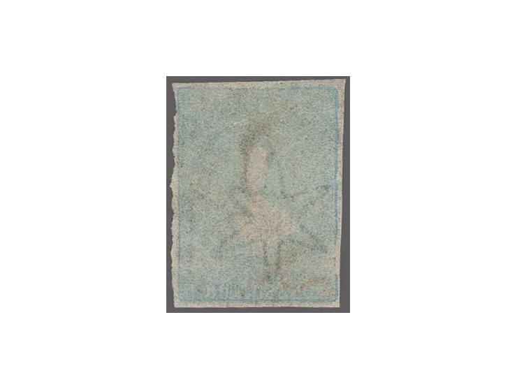 1/- pale yellow-green on blued paper, fresh colour with good to large margins, large degree of bluing in the paper, neatly ca