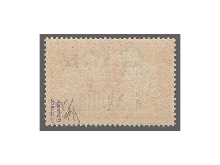 1 shillings on 1 m. with overprint variety "broken stop after I", unused, very fine, signed Hofmann-Giesecke and Holcombe and