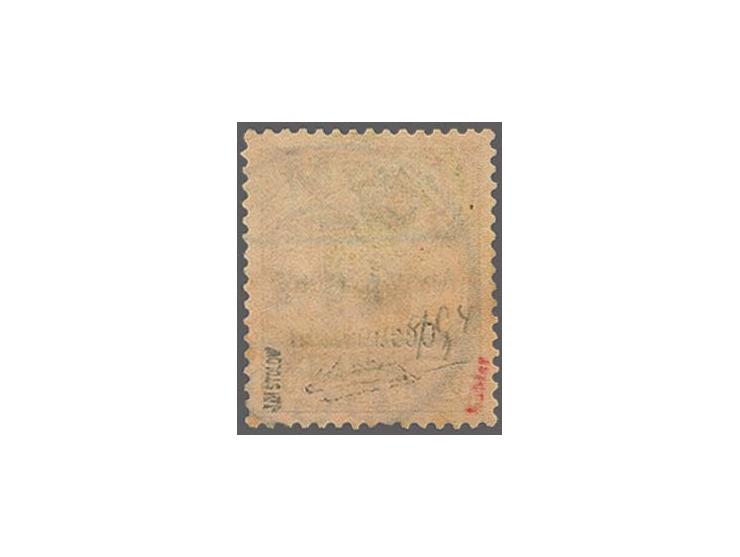 Wide setting, lines 3 mm apart, 50 pf. black and purple on buff neatly cancelled by "LOMEÂ 14.9.14"; a fine copy of this scar