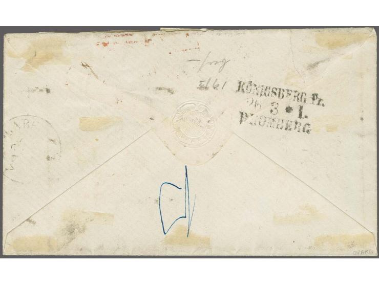 1856, 10 kop. carmine-red on wove paper, horizontal pair with good to large margins, nice fresh colour, both stamps with pen 
