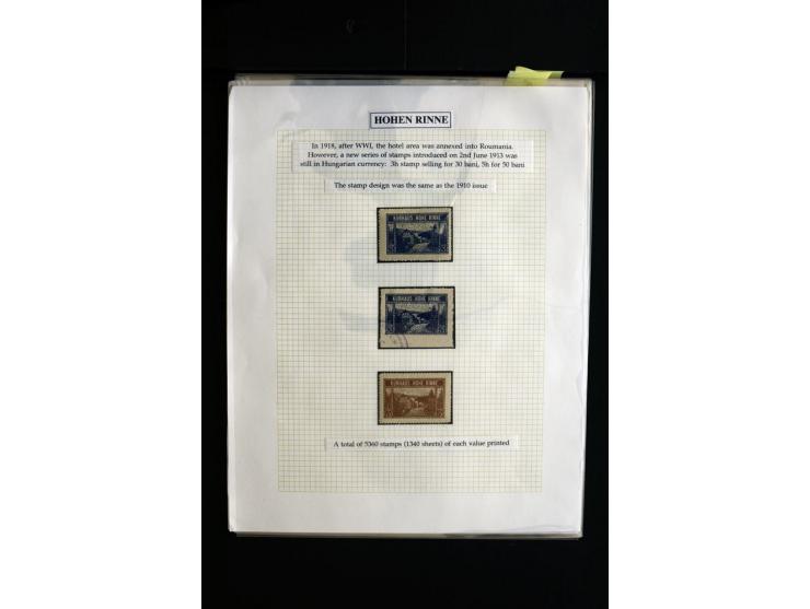 HOTEL POSTÂ 'HOHEÂ RINNE' : 1896/1924, Exhibition collection mounted on 38 pages (+ Intro pages) with many rarities of this a