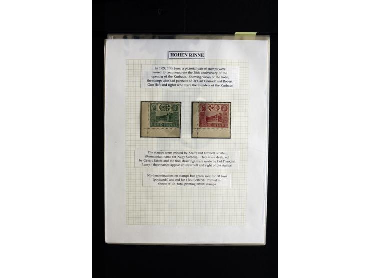 HOTEL POSTÂ 'HOHEÂ RINNE' : 1896/1924, Exhibition collection mounted on 38 pages (+ Intro pages) with many rarities of this a