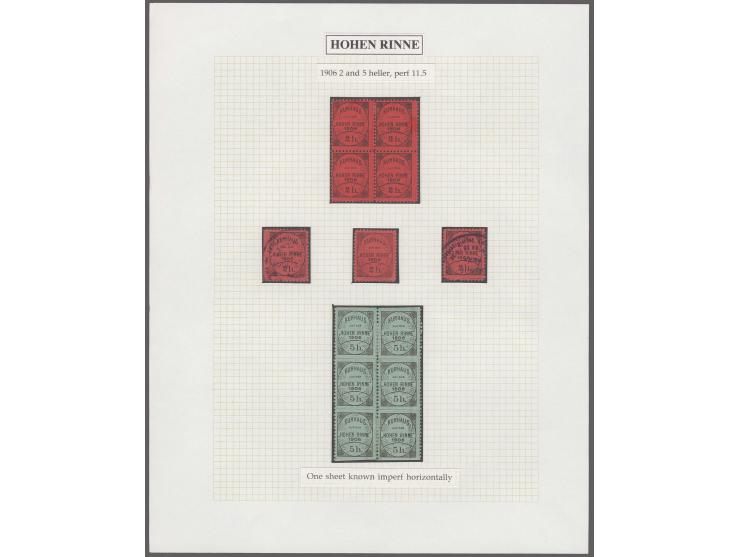 HOTEL POSTÂ 'HOHEÂ RINNE' : 1896/1924, Exhibition collection mounted on 38 pages (+ Intro pages) with many rarities of this a
