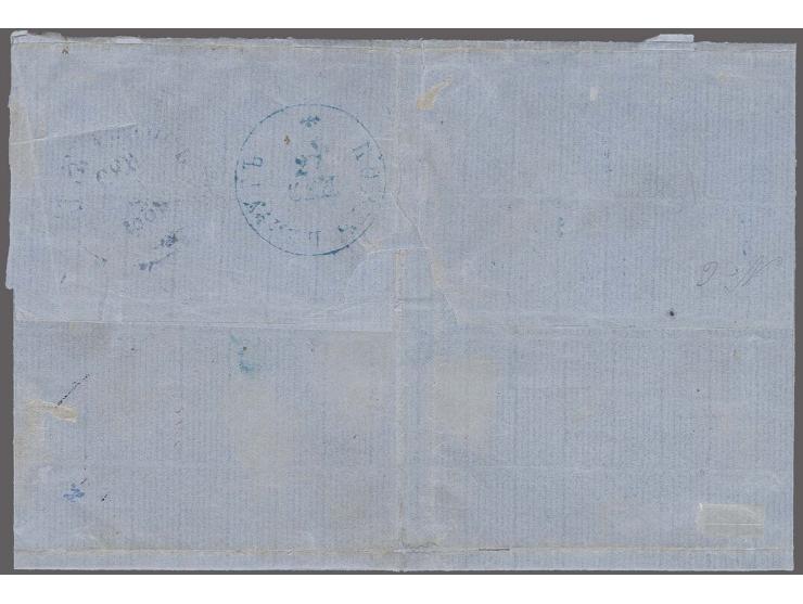 1868, Steamer and Eagle 2 p. blue/rose, fresh colour and good margins all round tied by cds. to folded lettersheet to Beyrout