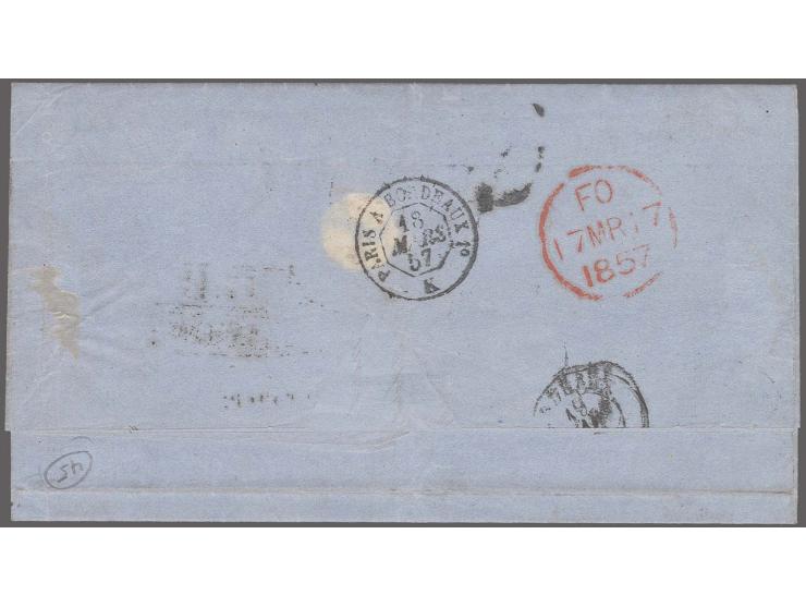 5c. red-brown, cut-into the outer frame line at bottom, otherwise good margins, tied by date stamp "NEWÂ ORLEANSÂ FEB 21 1857