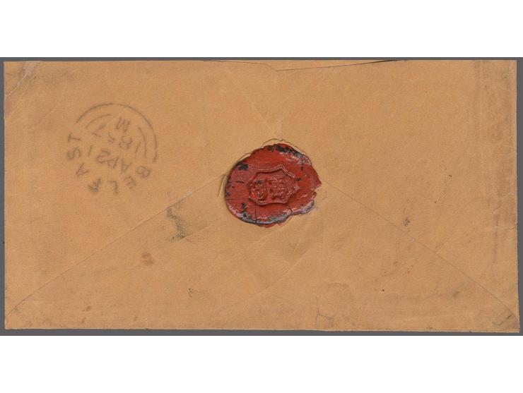 10c. green, type II, horizontal pair, fresh colour and full to large margins, 1c. blue, type II and 3c. claret, no inner fram