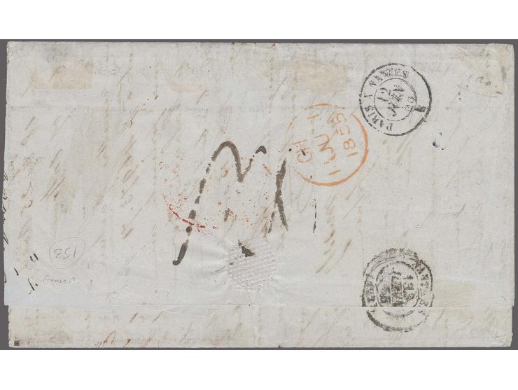 10c. vertical pair Type II and single Type III, 1c. blue vertical pair and single and 3c. red vertical strip of three, all go