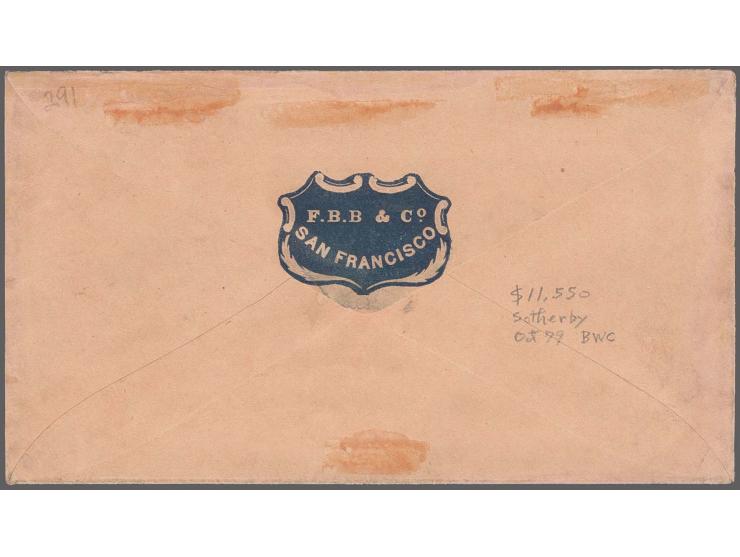 12 c. black, diagonal bisect, cut into outer frameline at top , clear margin at left, tied by datestamp "SANÂ FRANCISCOÂ CAL.