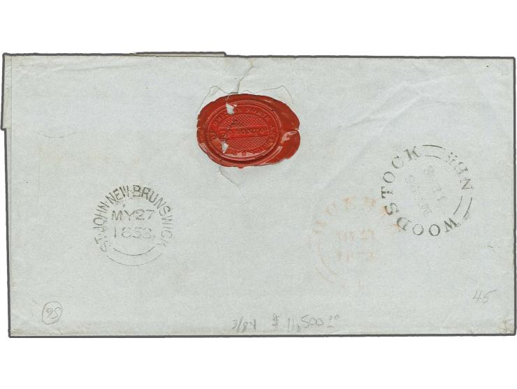6 d. slade-violet, horizontal pair with clear to very wide margins, tied by target cancel to lettersheet with adjacent "TORON