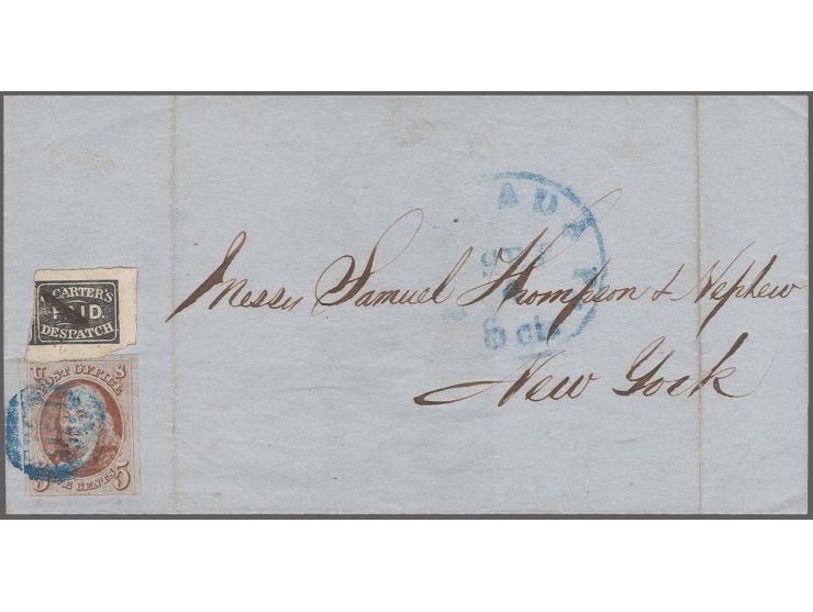 G. CARTER'S DESPATCH: 1849, 2c. black, three huge margins, close at left but margin includes small part of adjoining stamp, u