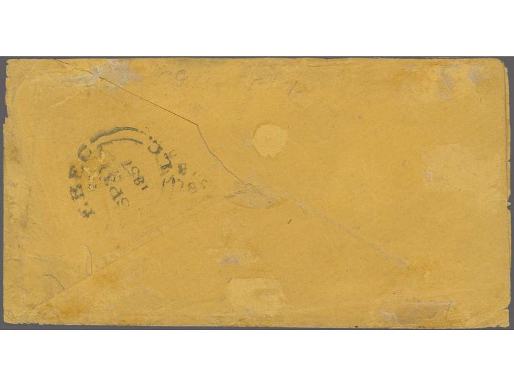 1852/57, machine-made medium to thick wove paper: Â½ d. deep rose, horizontal pair, at top slightly cut-into resp. touched, o