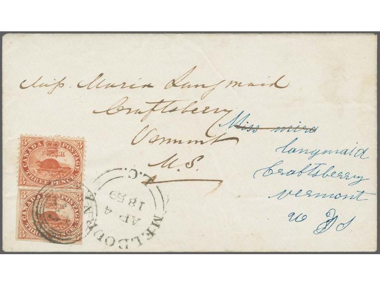 3 d. red with clear to wide margins, tiny scissors cut at lower left just touching the frame, in combination with perforated 