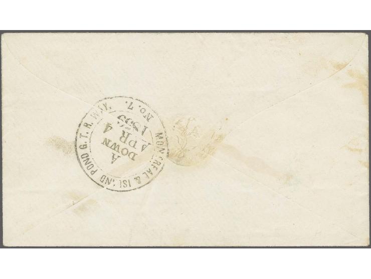 3 d. red with clear to wide margins, tiny scissors cut at lower left just touching the frame, in combination with perforated 