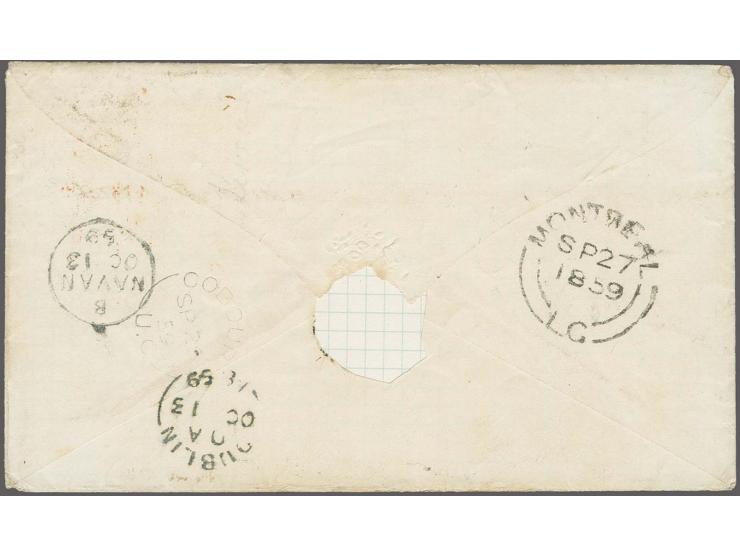 6 d. grey-lilac, slightly cut-into at lower left, otherwise clear to wide margins in combination with Â½ d. perforated in hor