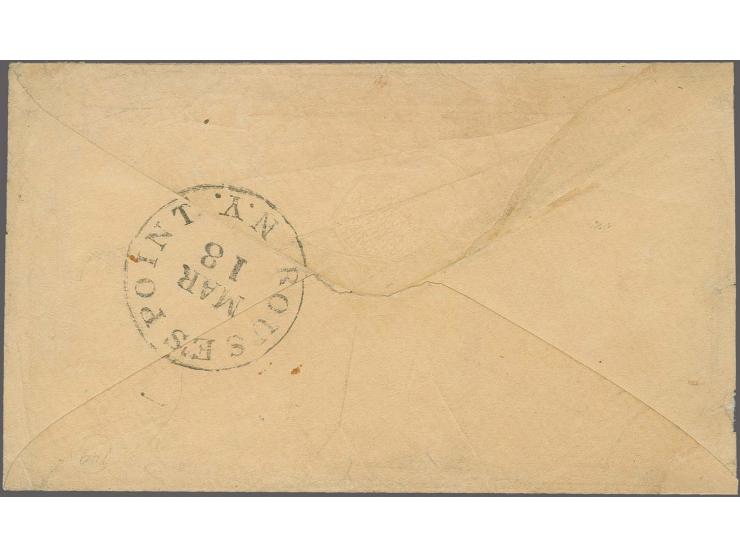 3 d. red in horizontal strip of 6, the top stamp with scissor cut at top, otherwise well perforated and nice colour, tied by 