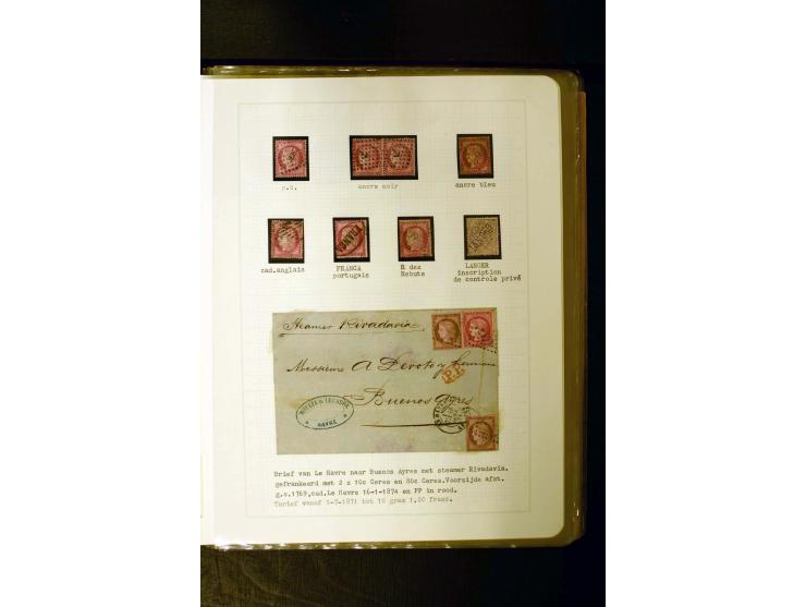 1849/1870, meist gestempelte Spezialsammlung mit einigen hundert Marken, schönen Briefstücken und vielen Briefen, dabei Paare