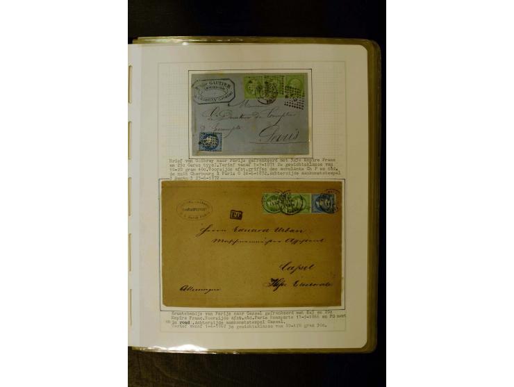1849/1870, meist gestempelte Spezialsammlung mit einigen hundert Marken, schönen Briefstücken und vielen Briefen, dabei Paare