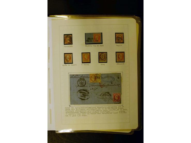 1849/1870, meist gestempelte Spezialsammlung mit einigen hundert Marken, schönen Briefstücken und vielen Briefen, dabei Paare