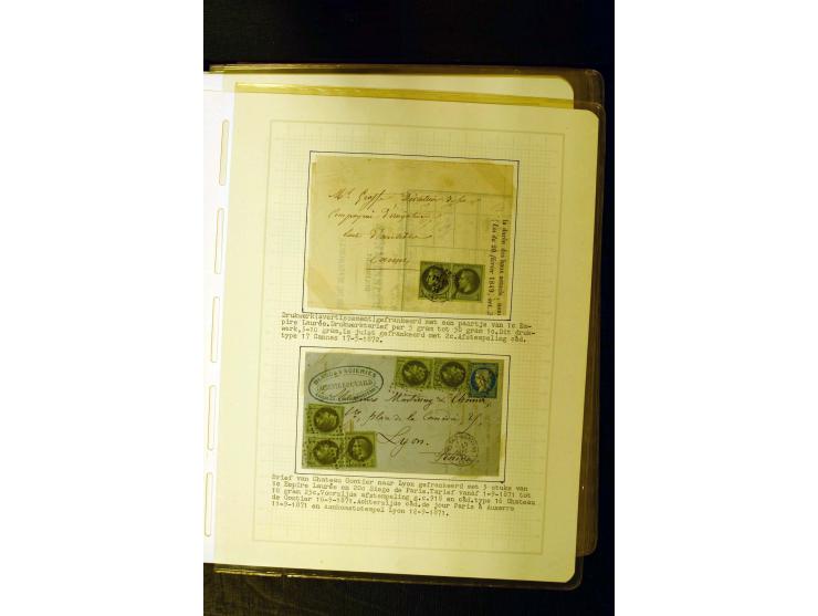 1849/1870, meist gestempelte Spezialsammlung mit einigen hundert Marken, schönen Briefstücken und vielen Briefen, dabei Paare