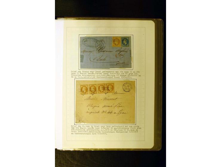 1849/1870, meist gestempelte Spezialsammlung mit einigen hundert Marken, schönen Briefstücken und vielen Briefen, dabei Paare