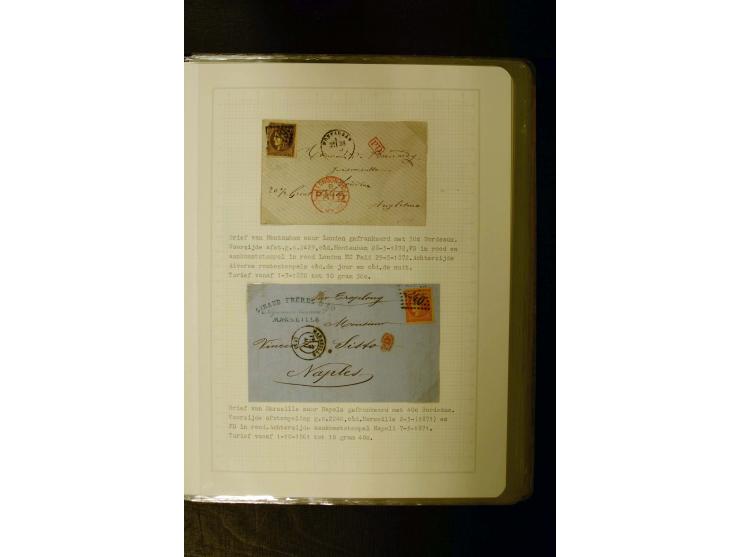 1849/1870, meist gestempelte Spezialsammlung mit einigen hundert Marken, schönen Briefstücken und vielen Briefen, dabei Paare